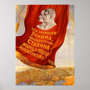 Poster URSS CCCP Guerre froide Union soviétique Propagati