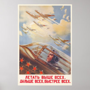 Poster URSS CCCP Guerre froide Union soviétique Propagati