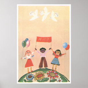 Poster URSS CCCP Guerre froide Union soviétique Propagati