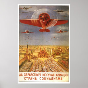 Poster URSS CCCP Guerre froide Union soviétique Propagati