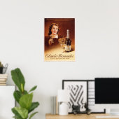 Poster URSS Champagne soviétique Publicité 1952 (Bureau à domicile)