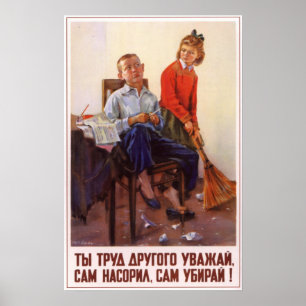 Poster URSS Propagande soviétique 1954