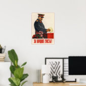 Poster URSS Propagande soviétique Staline 1950 (Bureau à domicile)
