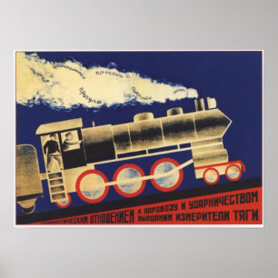 Poster URSS Union soviétique 1924 Chemin de fer