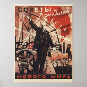 Poster URSS Union soviétique 1924 Chemin de fer