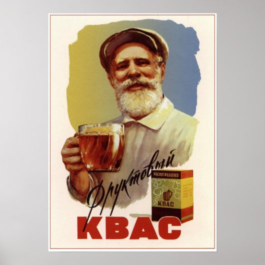 Poster URSS Union soviétique Fruit Kvass Publicité 1959 (Devant)