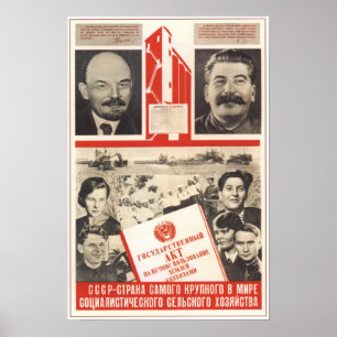 Poster URSS Union soviétique Propagande 1938