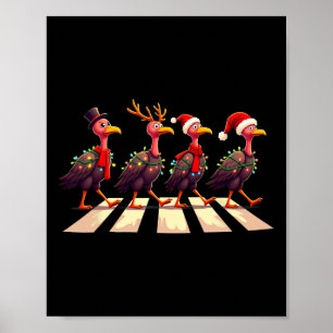 Poster Urubu à tête rouge traversant la route à Noël