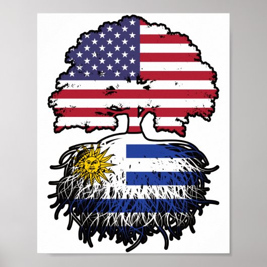Poster Uruguay Amérique uruguayenne drapeau des racines d (Devant)