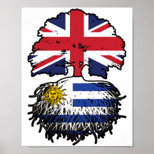 Poster Uruguay Britanniques Royaume-Uni drapeau des racin