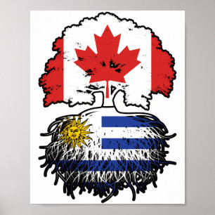 Poster Uruguay drapeau uruguayen canadien des racines d'a