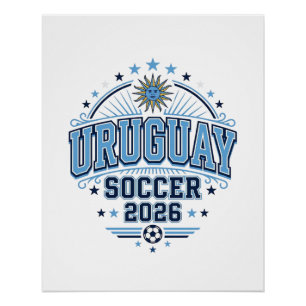 Poster Uruguay Football 2026 Football Gras Pays Typograph