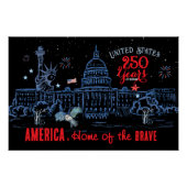 Poster US 250 America Home of the Brave Commemorative (Devant)
