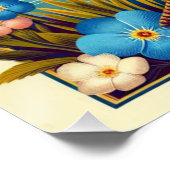 Poster US Alaska State Bird and Flower Design (Coin)