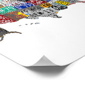 Poster US American United States Map Flag License Plate A (Coin)