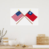 Poster US and Taiwan Crossed Flags (Cuisine)
