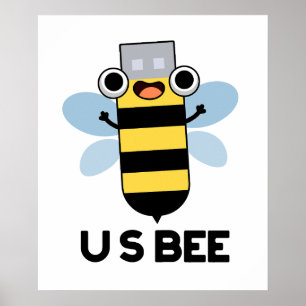 Poster US Bee Funny USB Technical Pun