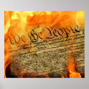 Poster US Constitution in Flames