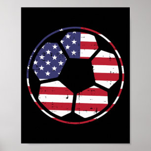 Poster Us Drapeau Football Ll Football Vintage 4 juillet