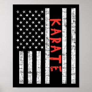 Poster Us Drapeau Karate Vintage Patriotique Arts Martiau