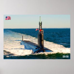 POSTER US FAST ATTACK SOUS-MARINE - SSN-780