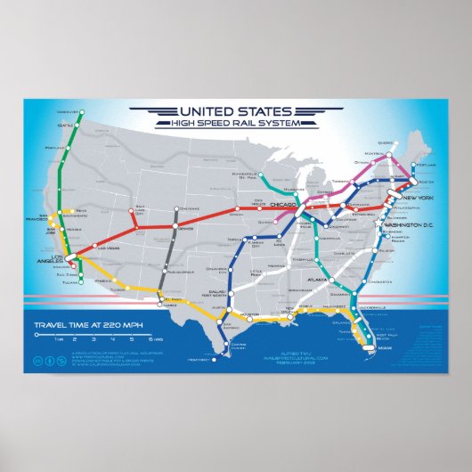 Poster US High Speed Rail - Défilez vers le bas pour une  (Devant)