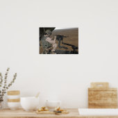 Poster US Marine test feu une mitrailleuse lourde M240 (Cuisine)