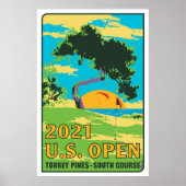 Poster US open 2021 torrey pines sud course cadeaux (Devant)