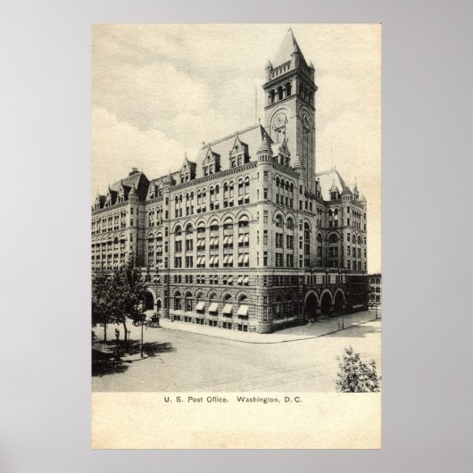 Poster US Post Office Washington DC 1907 vintage (Devant)