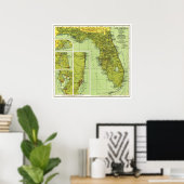 Poster " USA : 1930/heute Florida - Detaillierte Landkart (Bureau à domicile)