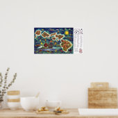 Poster " USA : 1950/heute Hawaii - Dole Vintage Reise ... (Cuisine)