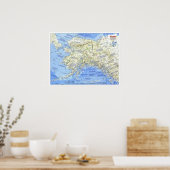 Poster " USA : 1984/today Alaska - Carte détaillée (Cuisine)