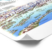 Poster " USA : 1994 ALASKA carte avec animaux ... (Coin)