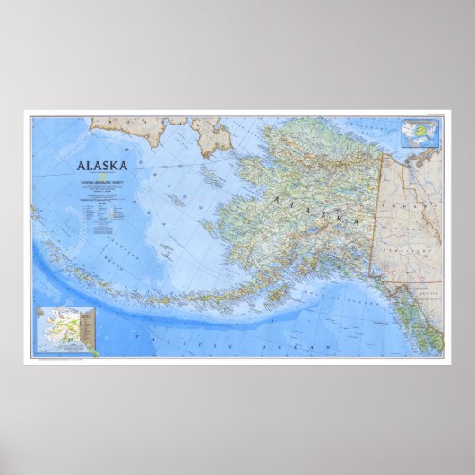 Poster " USA: 1994/today Alaska - Detailed MAP ... (Devant)