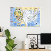 Poster " USA : 1996/aujourd'hui - Carte des Terres Fédéra (Bureau à domicile)