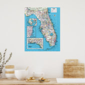 Poster " USA : 2015/heute Florida - Detaillierte Landkart (Cuisine)