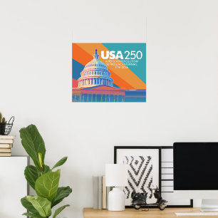Poster USA 250e anniversaire - Dôme de la capitale Amériq