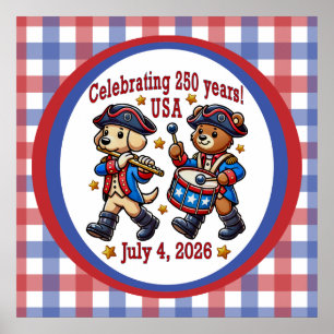 Poster USA 250e anniversaire Souvenir - Patriotique