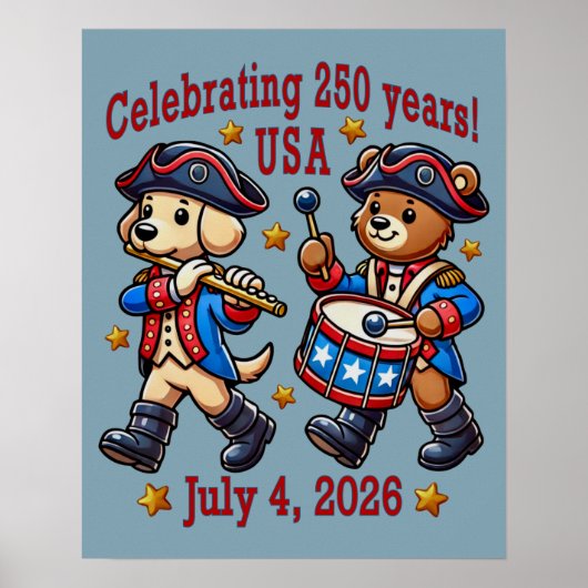 Poster USA 250th Anniversary Souvenir - Patriotique (Devant)