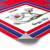 POSTER USA 50 FLEURS D'ÉTAT ROUGE/560 (Coin)