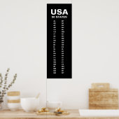 Poster USA 50 States Vertical Minimalist (Cuisine)