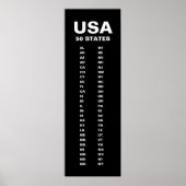 Poster USA 50 States Vertical Minimalist (Devant)
