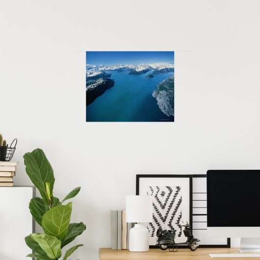 Poster USA, Alaska, Glacier Bay National Park, vue aérien (Bureau à domicile)