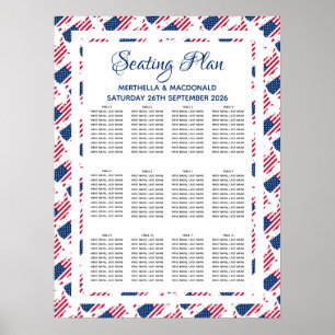 Poster USA AMERICA DRAPEAU Mariage personnalisé 120 place