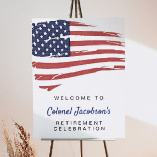 Poster USA American Flag Retraite militaire Bienvenue