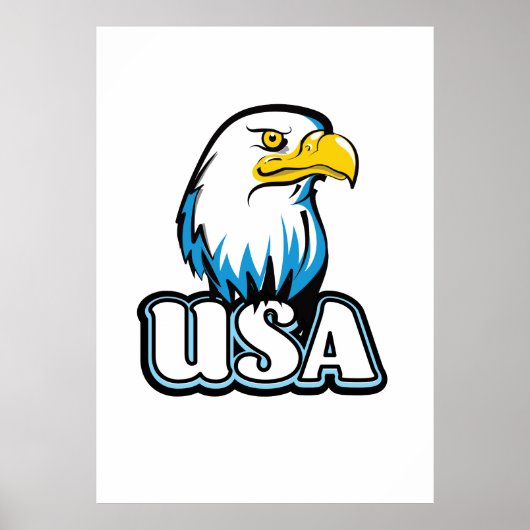 Poster USA Bald Eagle (édition limitée en bleu) (Devant)