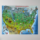 Poster USA Cartoon Large Map (Devant)