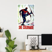Poster USA Colorado Aspen Rocky Mountains Winter Sports (Bureau à domicile)