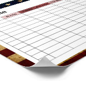 Poster USA / Drapeau grunge Calendrier (Coin)