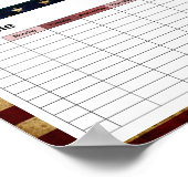 Poster USA / Drapeau grungé Horaire (Coin)